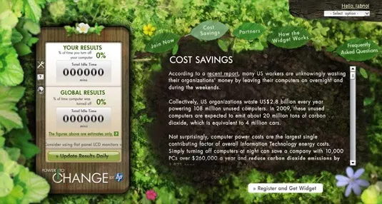 energy saved widget