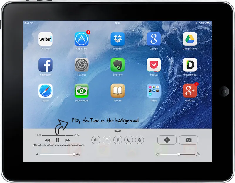iOS 7 has a new control center