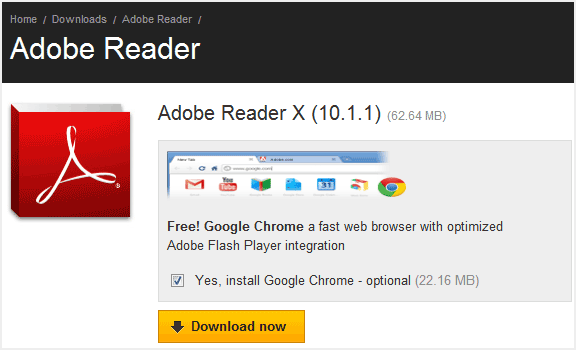 Google Chrome with Adobe Reader