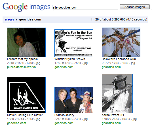 geocities pictures on google images