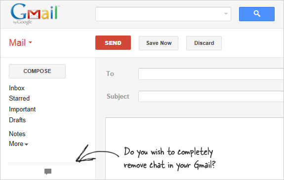 remove gmail chat