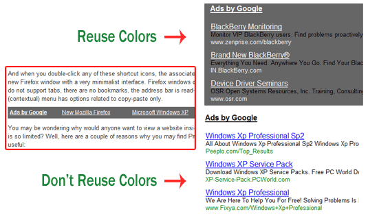 colors for google adlinks