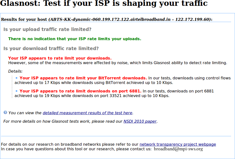 ISP Traffic Report