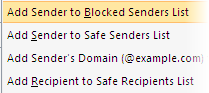block gmail in outlook