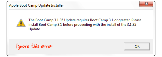 trackpad bootcamp error