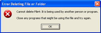 cannot delete file