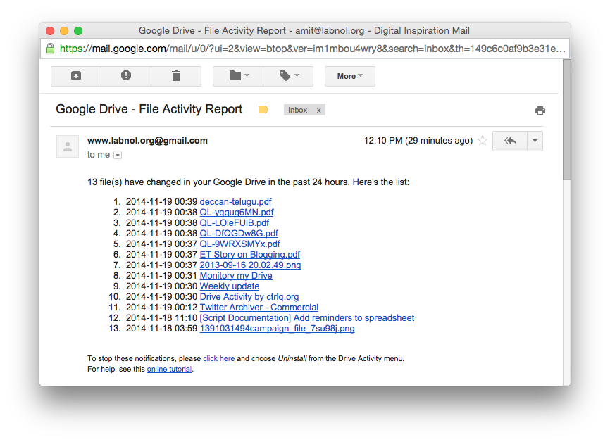 Google Drive Activity