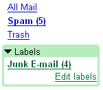outlook gmail spam