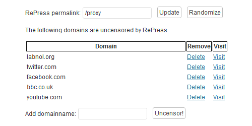 Proxy Web Domains