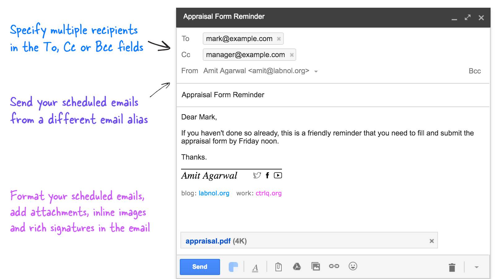 How To Schedule An Email In Gmail 2022 How To Schedule Email Messages In Gmail For Sending Later - Digital  Inspiration