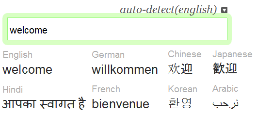 translate words in multiple language