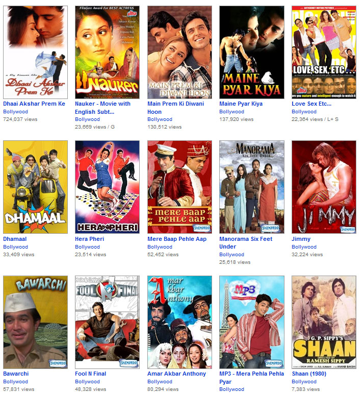 Hindi Movies on YouTube