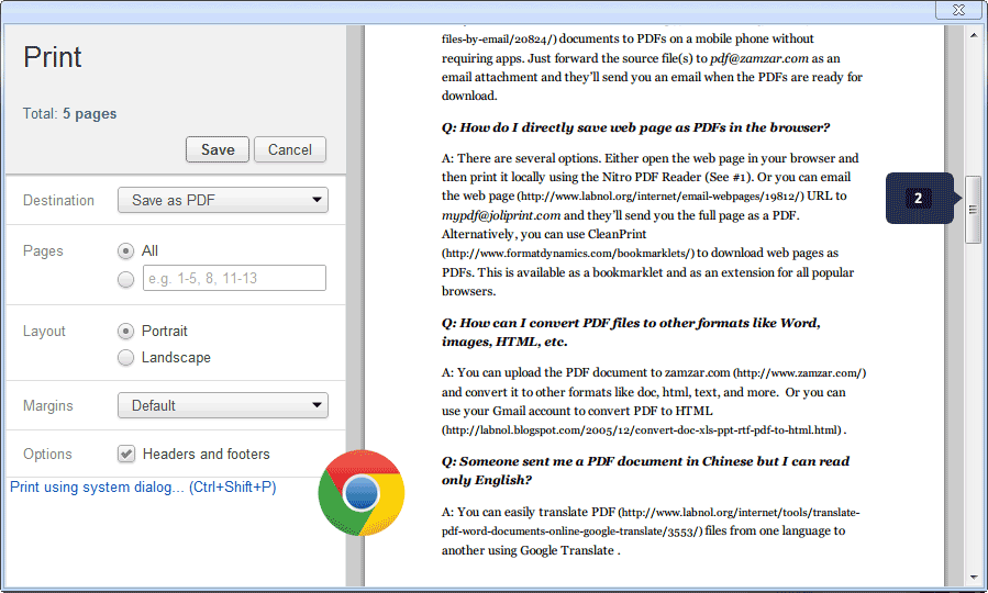 save web page as PDF