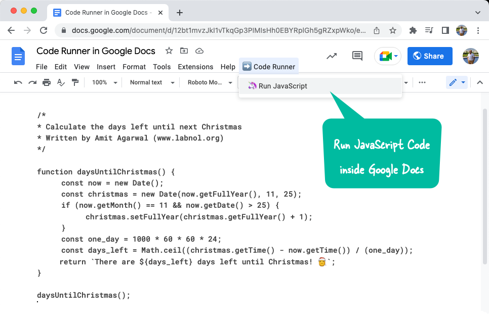 Google Docs as Programming IDE