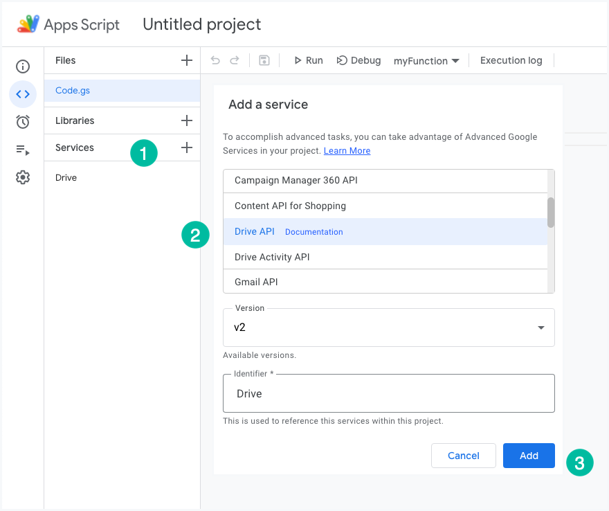 Google Drive API Service