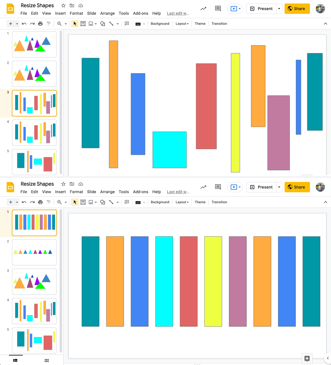 Make all Shapes the Same Size in Google Slides - Digital Inspiration