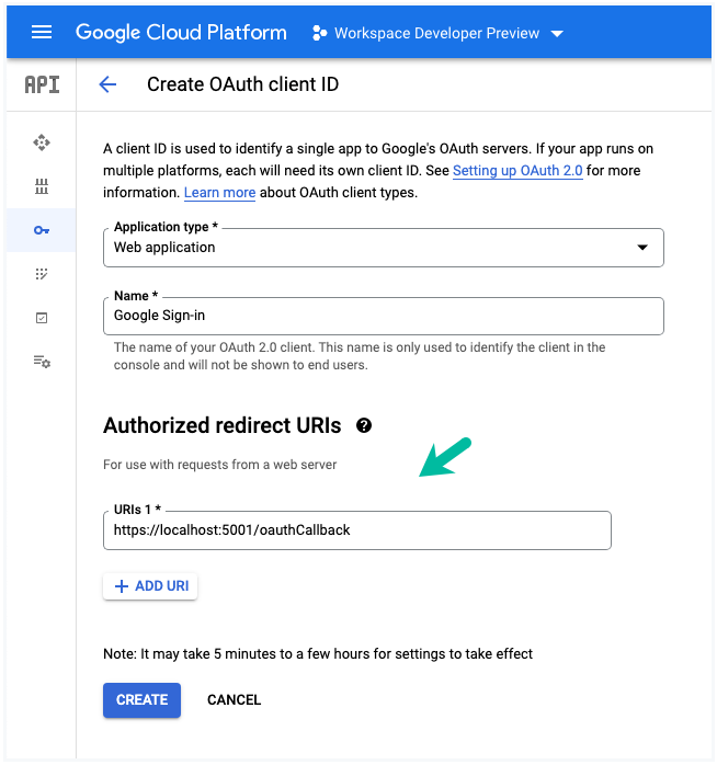 Google OAuth Sign-in