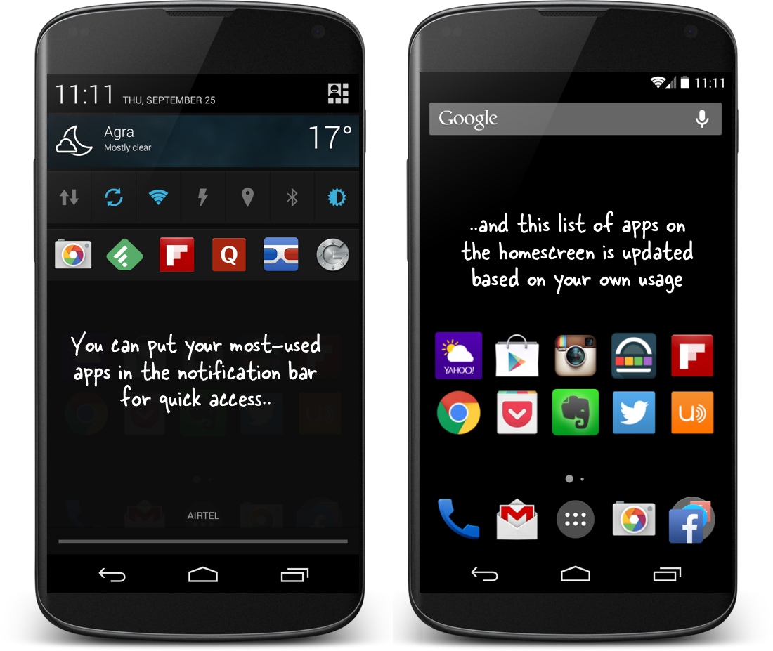 Android Apps on Home screen