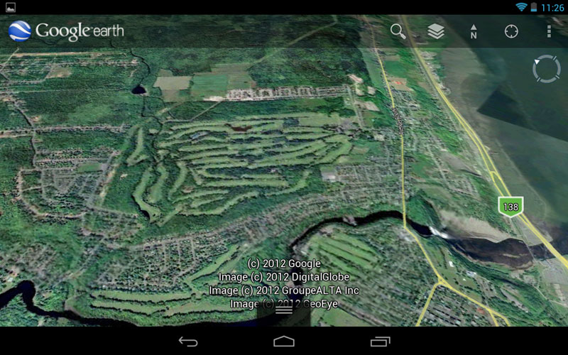 This screenshot of Google Earth was captured with Android