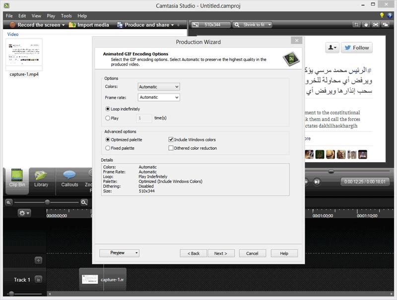 GIF Screencasts with Camtasia