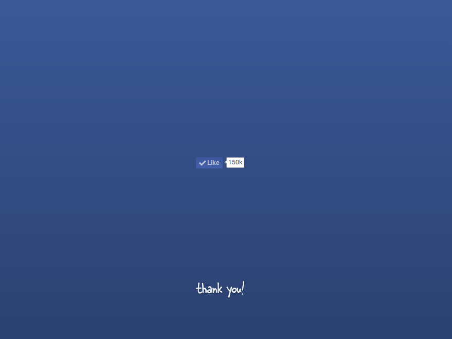 Facebook Like button on Blue Background