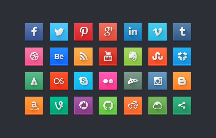 free-modern-social-media-icon-pack-squares
