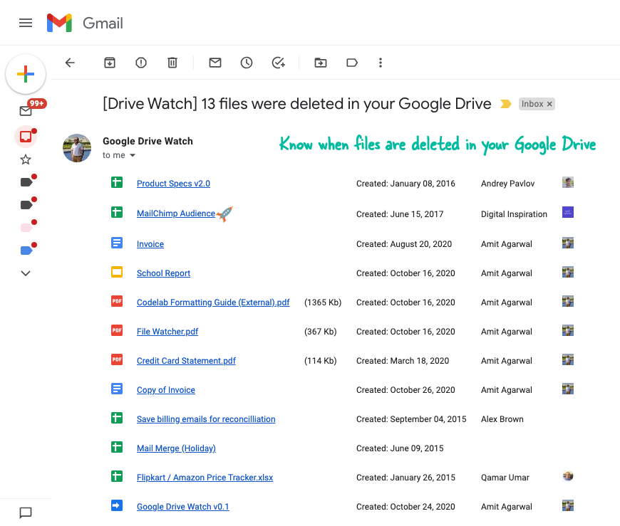 Google Drive Watch Deleted Files