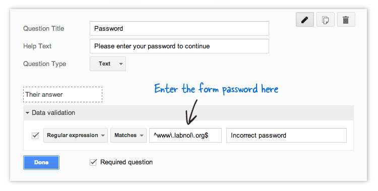 Password Protect your public Google Forms