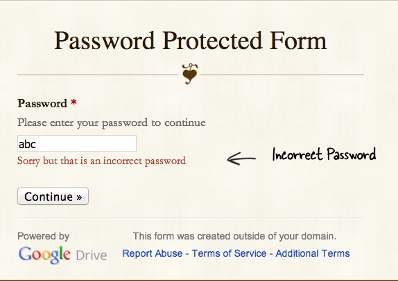 This Google Form is password protected