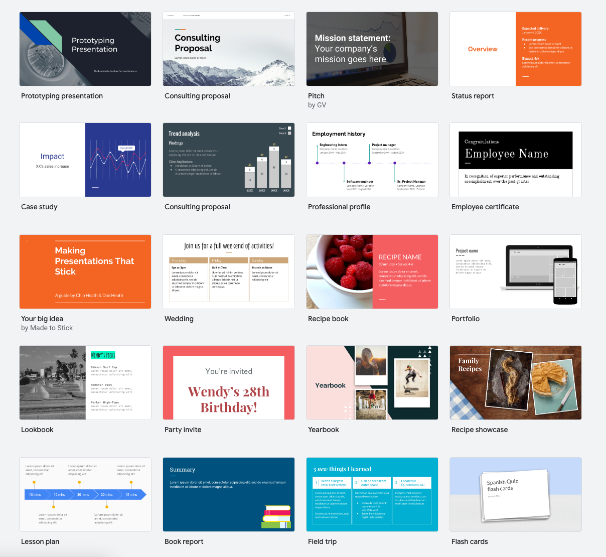 Google Slides Template Library