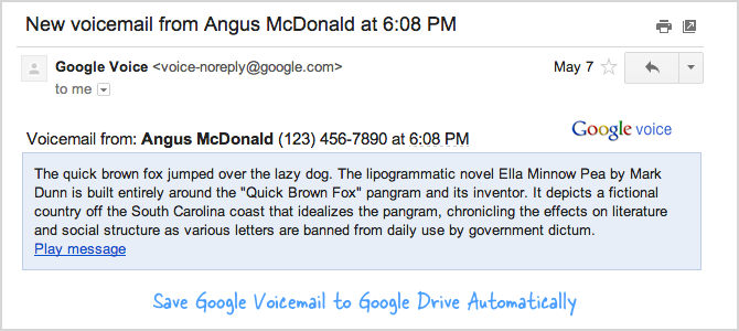 Google Voicemail as MP3