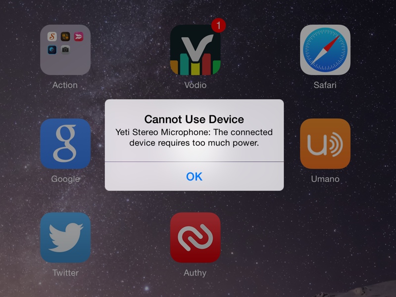 iOS Requires Power