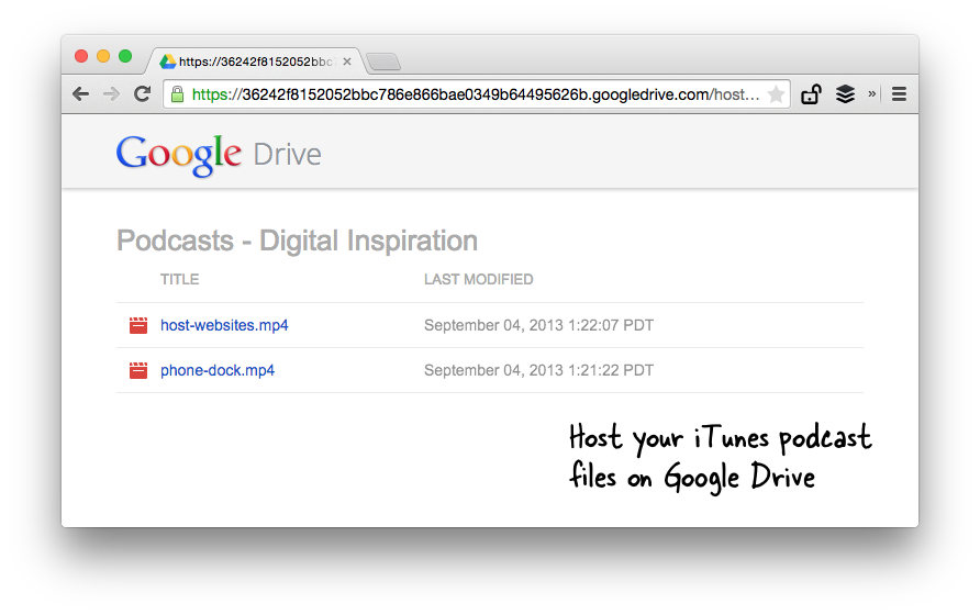 Google Drive for Podcast Hosting