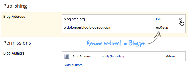 Remove Redirect in Blogger