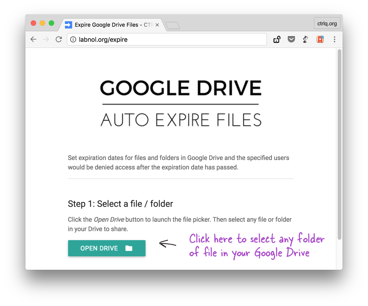 Select File in Google Drive
