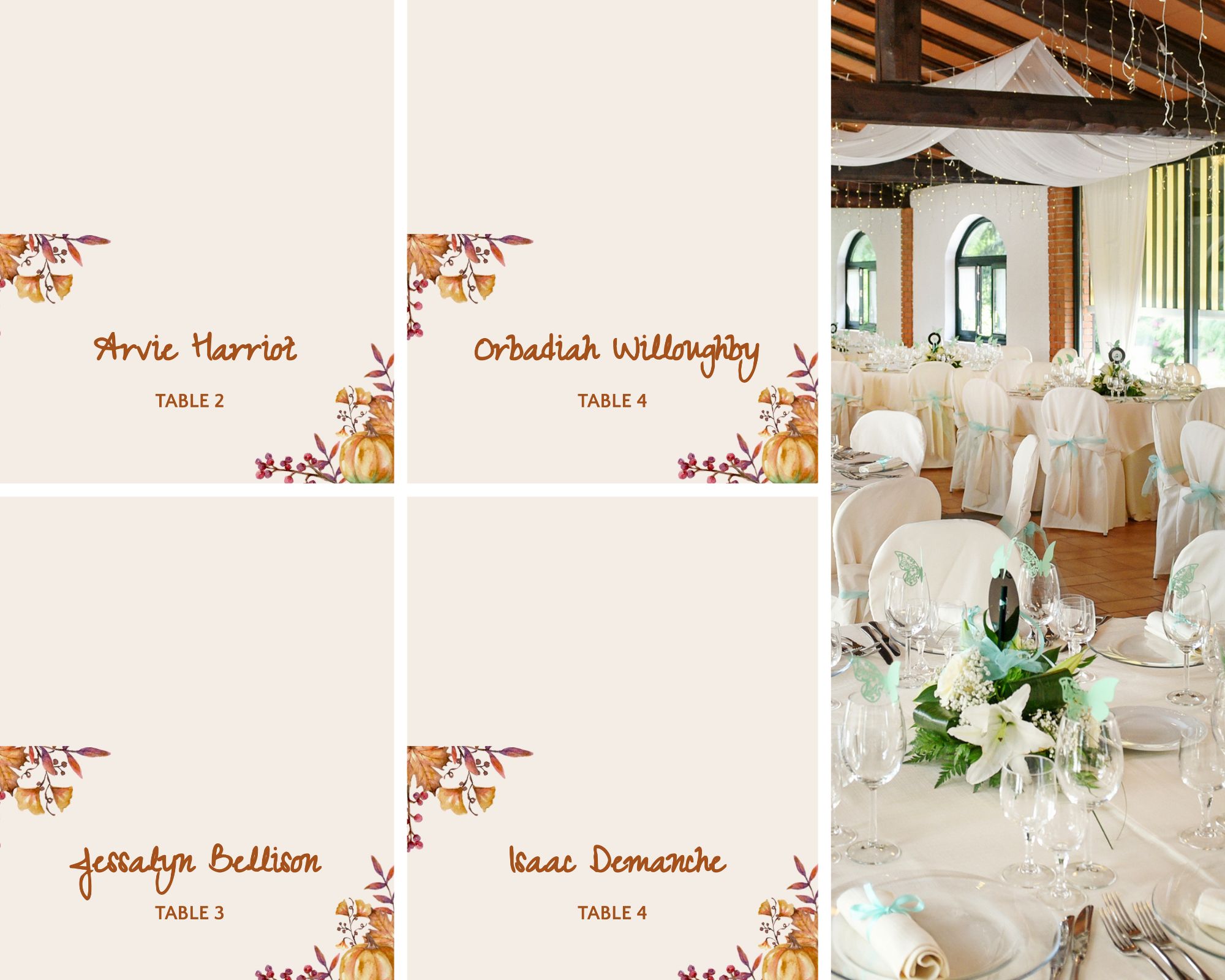 Personalized Wedding Place Cards