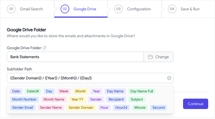 Gmail Save folder